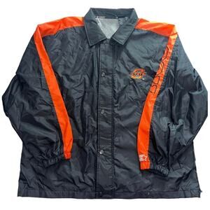 Oklahoma State Cowboys Starter Jacket Size L Windbreaker Black Snap Buttons